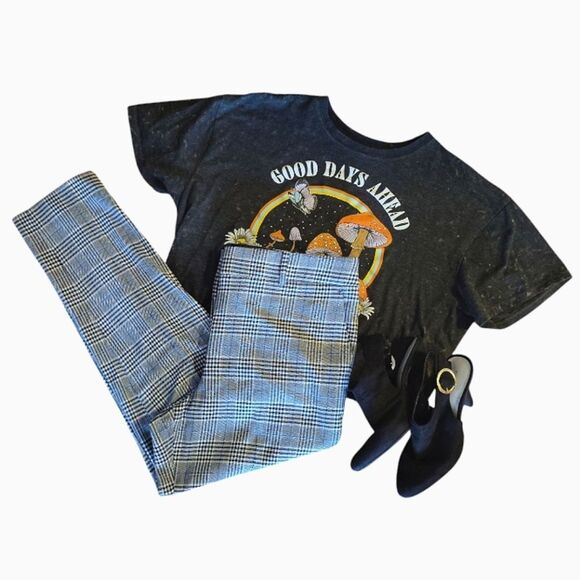 Talbots Grey Blue Plaid Hampshire Ankle Trouser Pants Plussize 14 - Picture 2 of 14